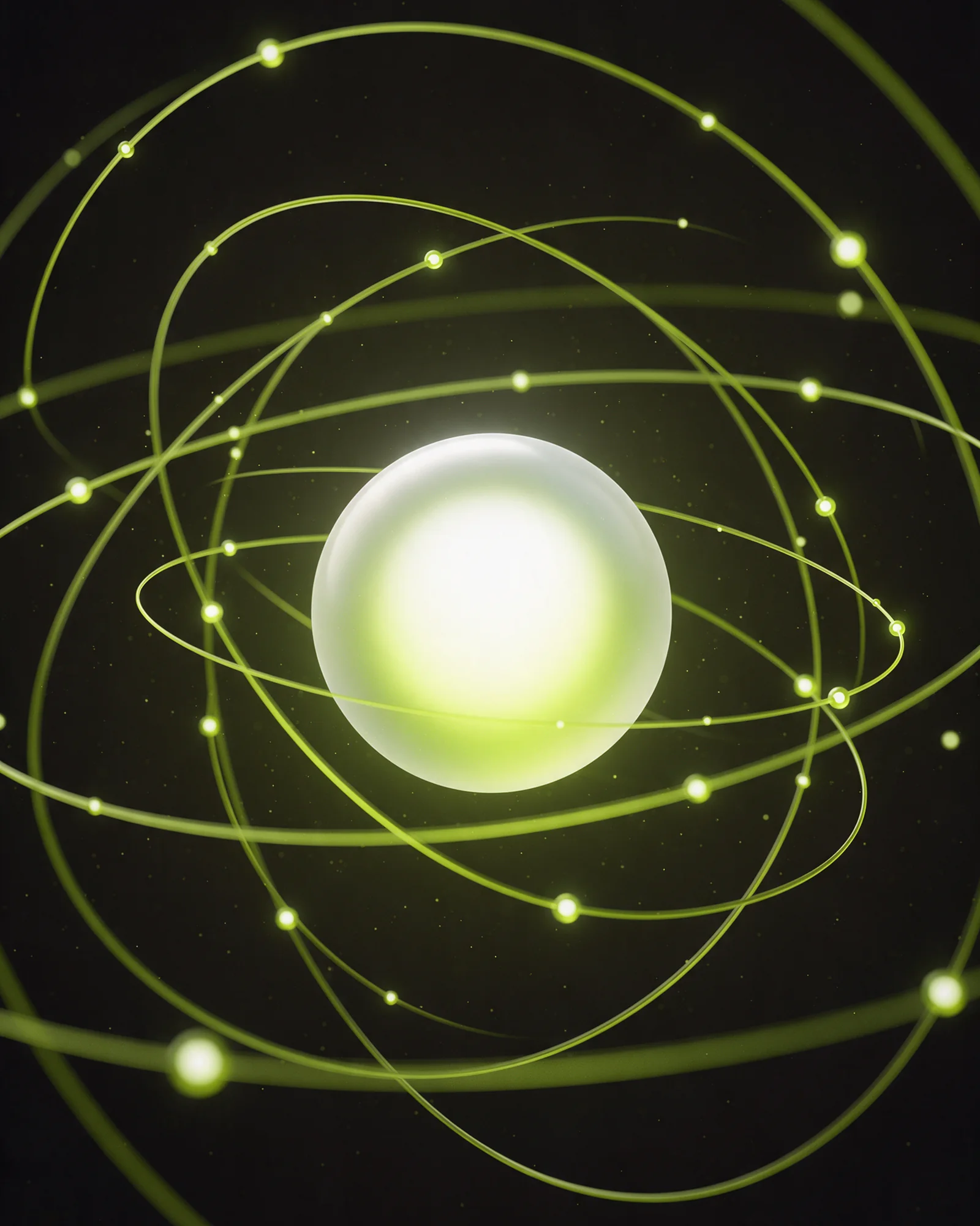 Luminous core with orbiting task paths