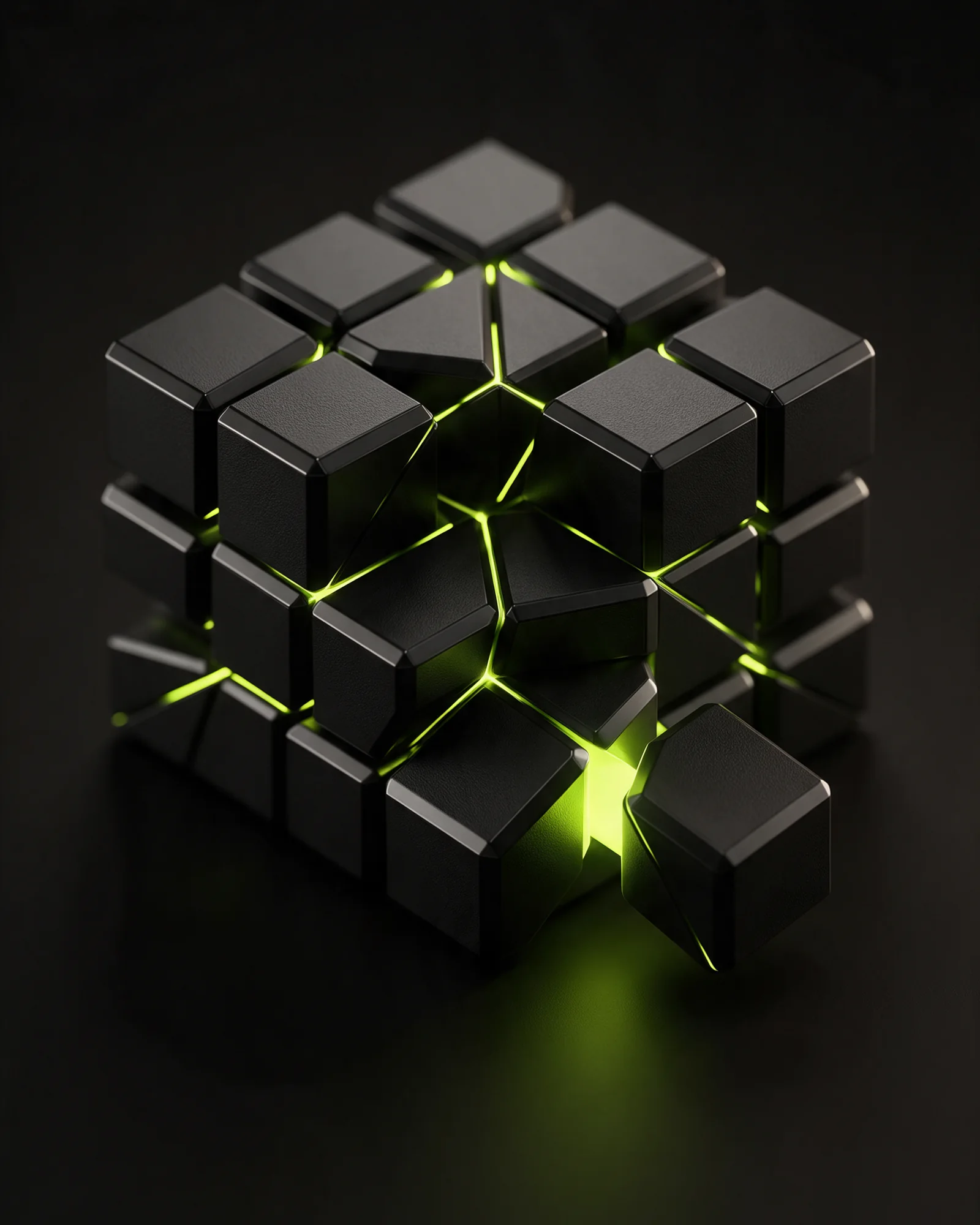 Interlocking modules with light flowing between them