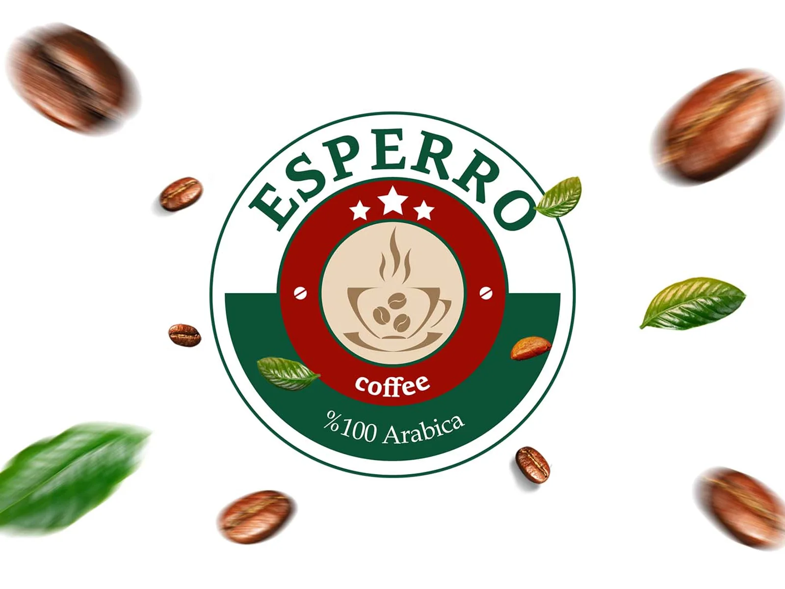 Esperro Coffee logo with coffee beans
