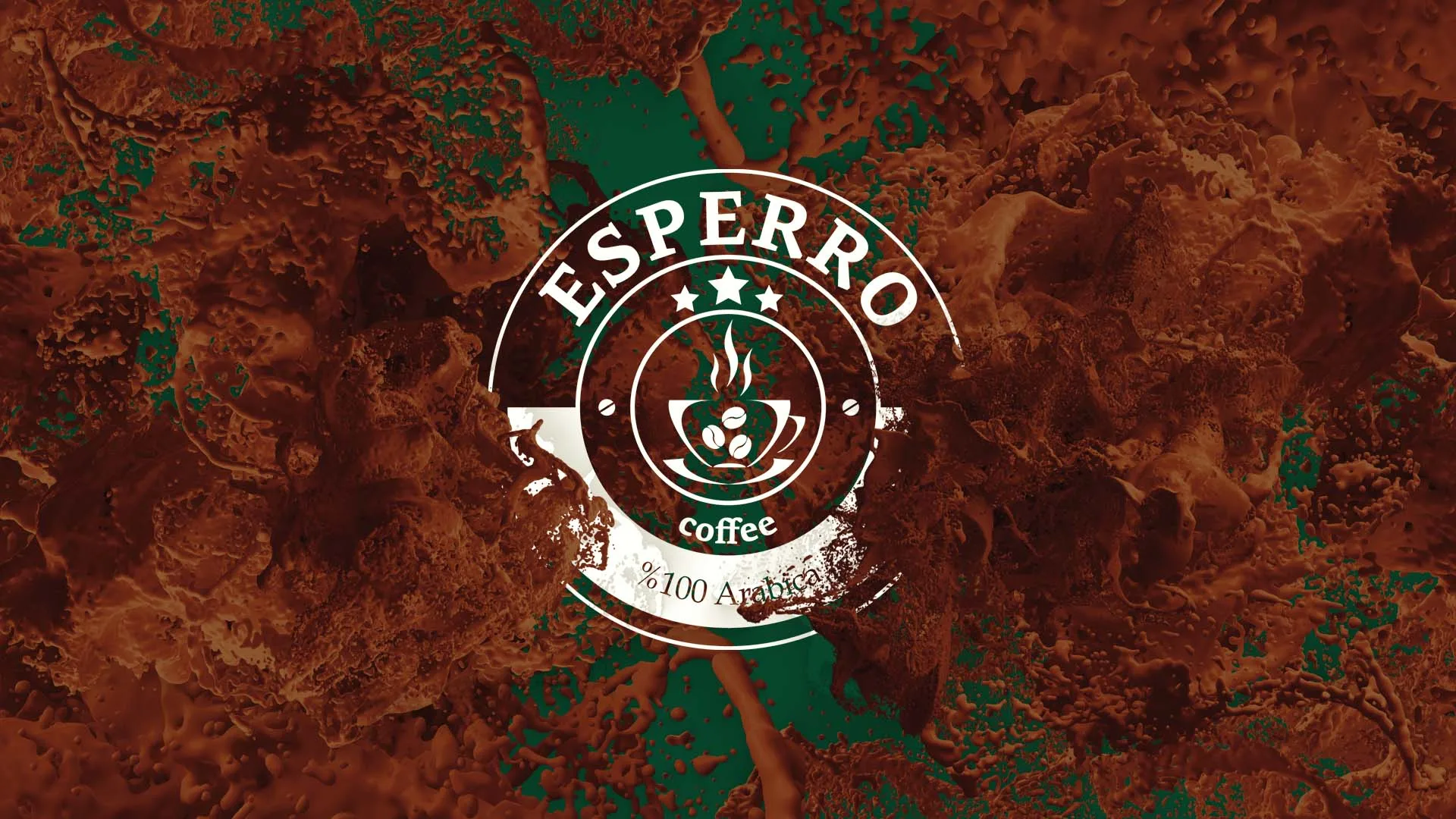 Esperro Coffee logo on dark coffee texture