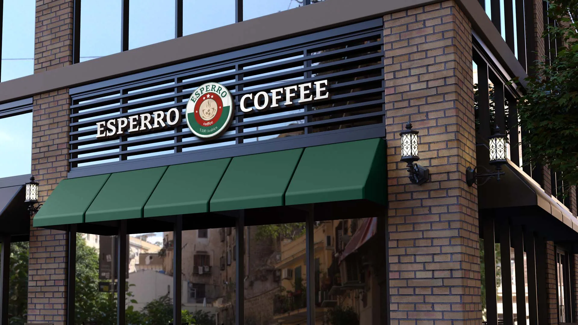 Esperro Coffee storefront sign