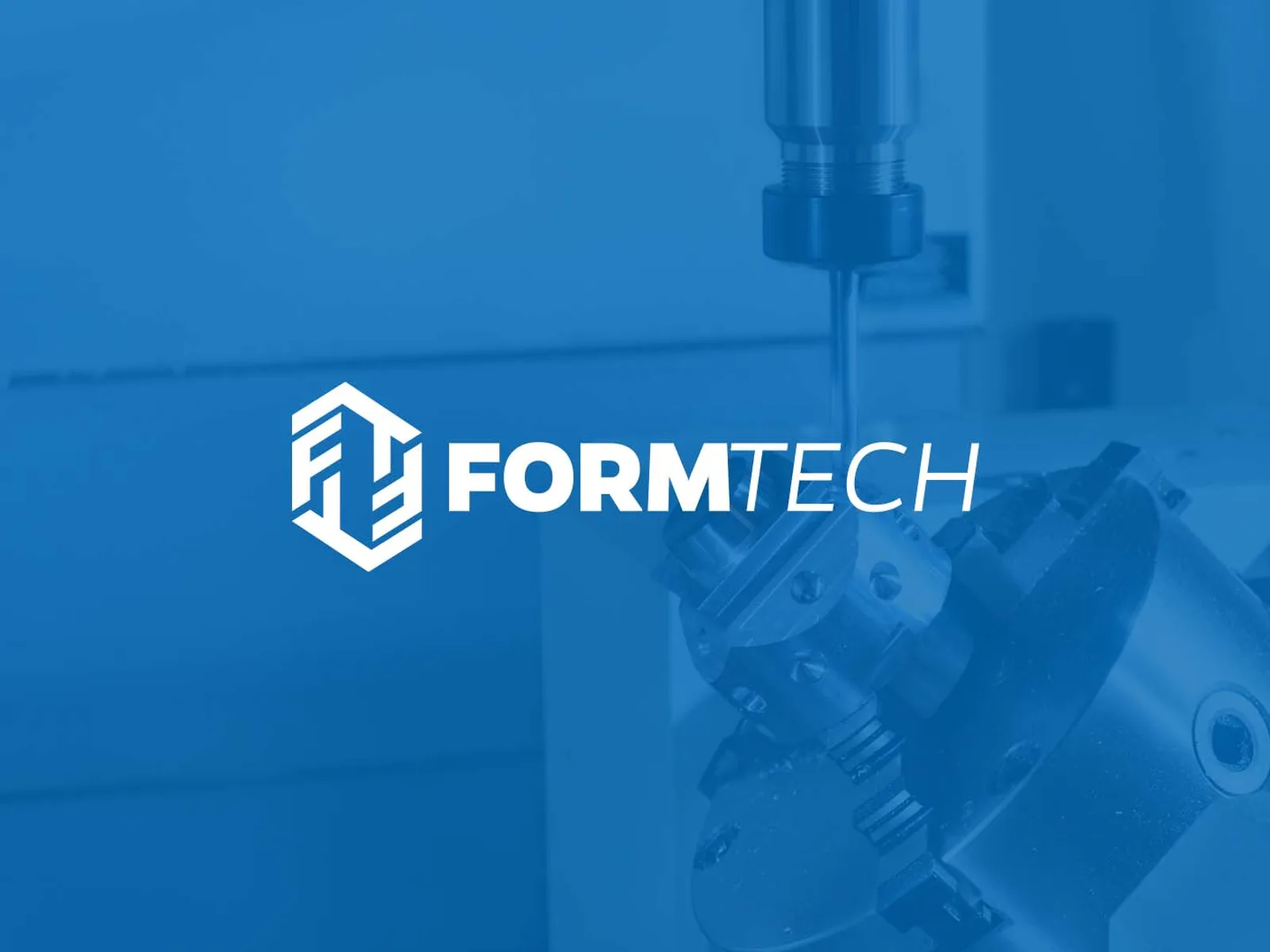 Formtech logo on a blue background