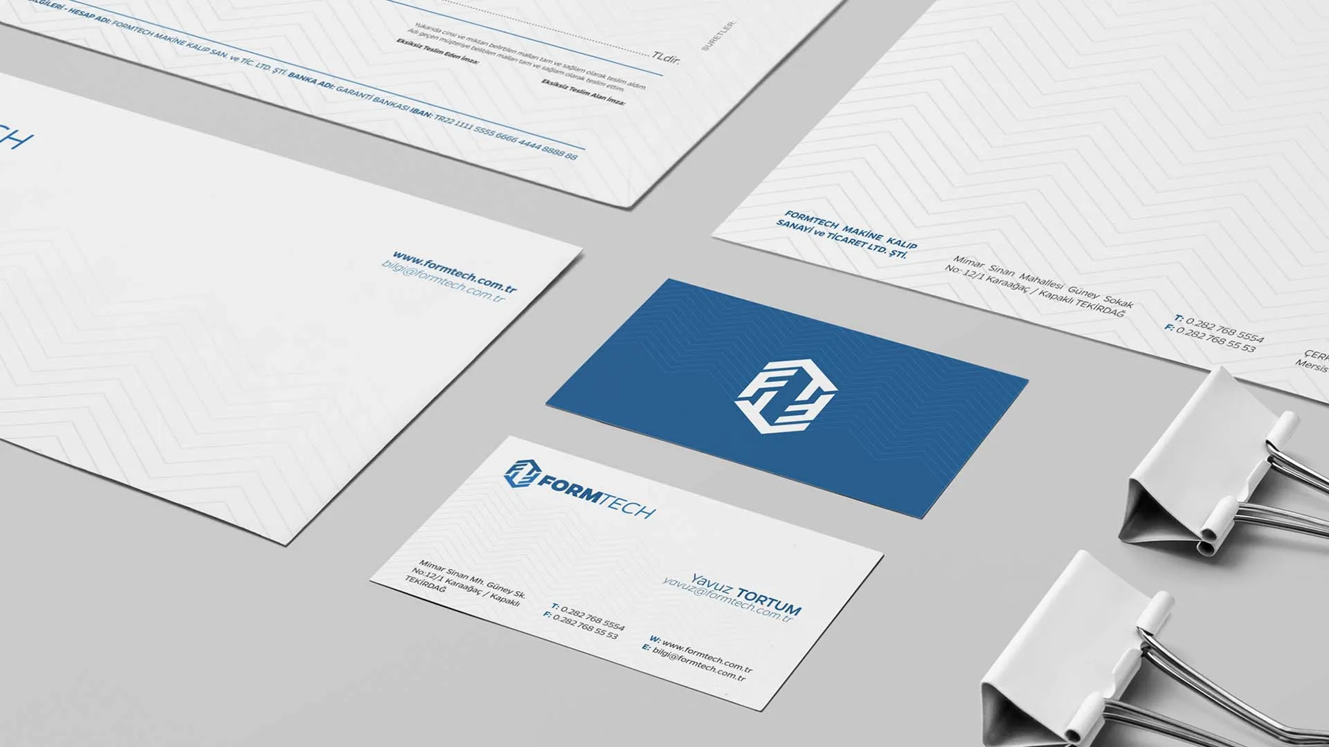 Formtech business cards and letterhead