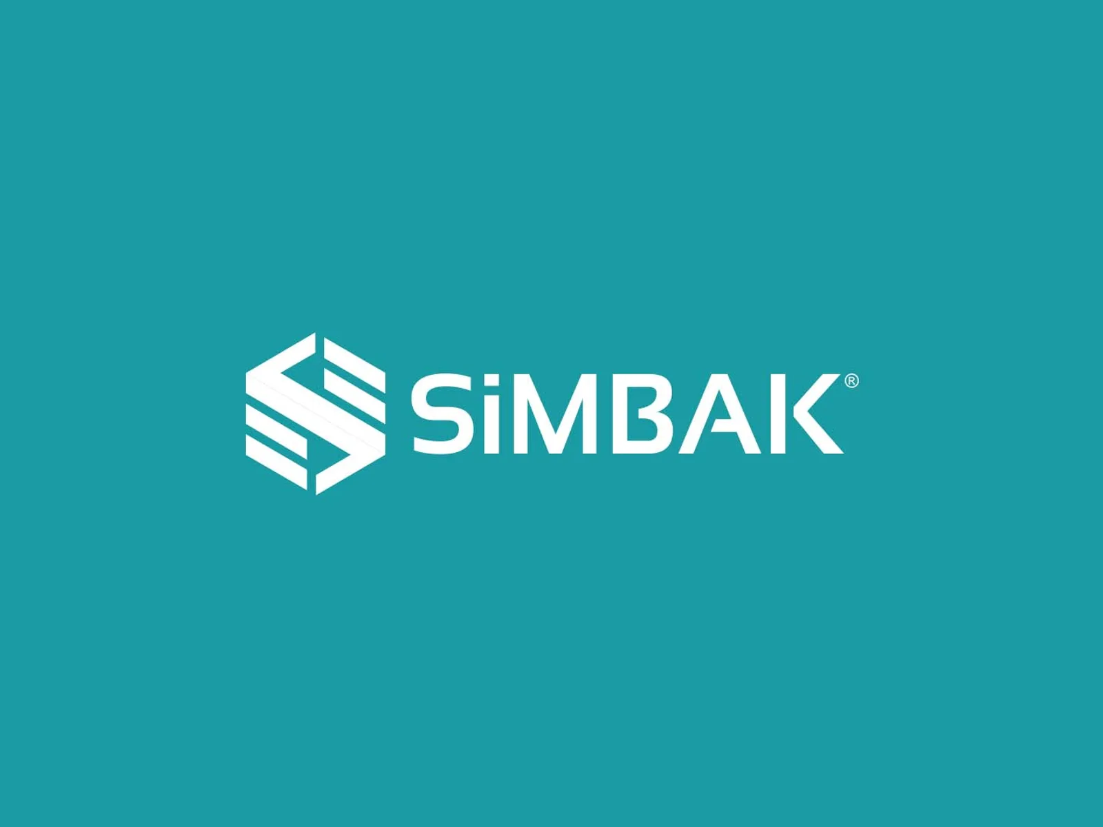 Simbak logo on a teal background